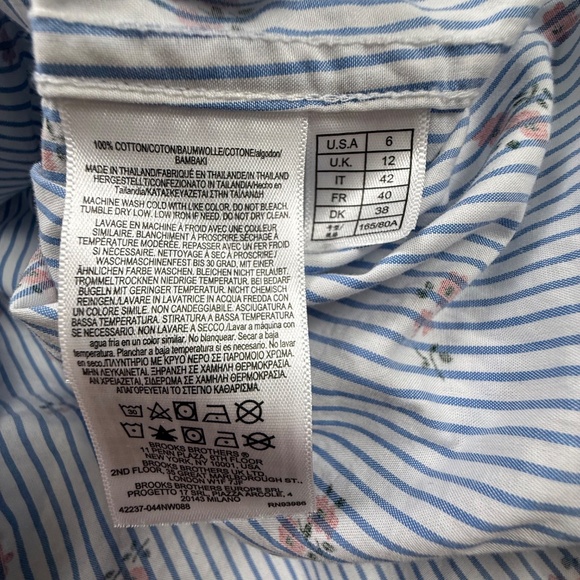 Brooks Brothers Women's Cotton Ruffled Floral Button Shirt Peter Pan Collar sz 6 - Picture 14 of 15